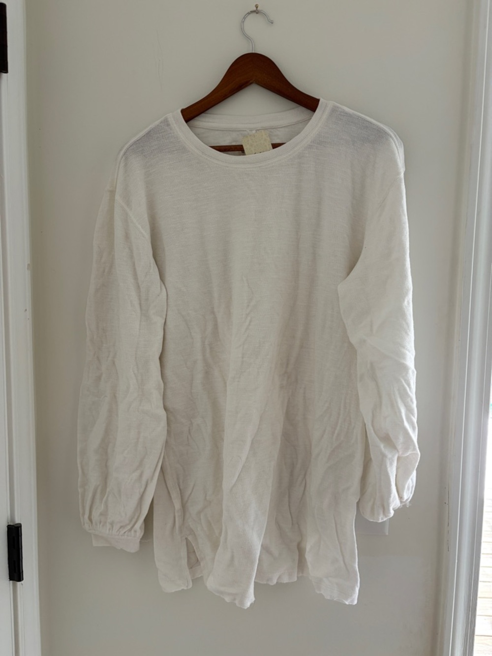 Free People White Long Sleeve Tunic Top